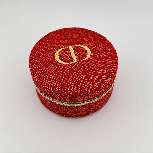 🆕 DIOR Limited Edition Shimmering Red Round Jewelry Case Authentic & NIB - Picture 4 of 8